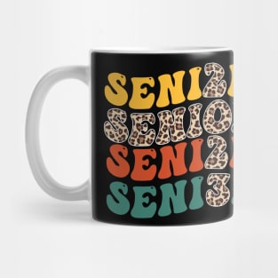 Retro Senior 2023 Class of Seniors Graduation 23 Groovy Leopard Mug